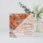 Elegant koper metallisch marmer geometric Wedding Kaart (Staand voorkant)