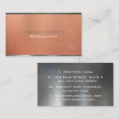 Elegant koper Patina & Donkergrijs geborsteld meta Visitekaartje (Voorkant / Achterkant)