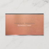 Elegant koper Patina & Donkergrijs geborsteld meta Visitekaartje (Voorkant)