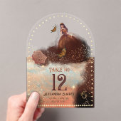 Elegant Koper Roos Acryl Tafelnummer (Insitu (Draagbaar))