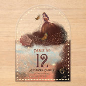 Elegant Koper Roos Acryl Tafelnummer (Voorkant)