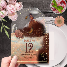 Elegant  Koper Roos Acryl Tafelnummer