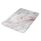 Elegant koper Roos Gold en witte marmer |Monogram Badmat (Gekanteld)