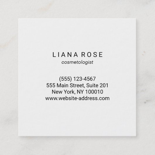 Elegant Koper Roos Goud Gestreept Zwart Vierkant Vierkante Visitekaartje (Achterkant)