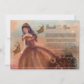 Elegant  Koper Roos Quinceañera Dank u Bedankkaart (Voorkant)