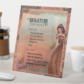 Elegant Koper Roos Quinceañera Drink Menu Reclamebord Met Voetstuk (Insitu)