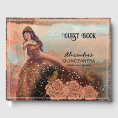 Elegant  Koper Roos Quinceañera Gastenboek (Voorkant)