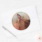 Elegant  Koper Roos Quinceañera Ronde Sticker (Envelop)