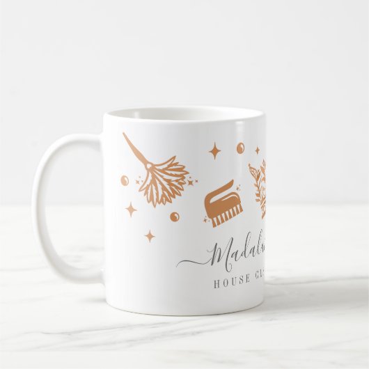 Elegant Koper Royal Bloemen & Foliage Reiniging Koffiemok (Links)