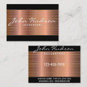 Elegant koper script modern design 3.5x2.5 visitekaartje (Voorkant / Achterkant)