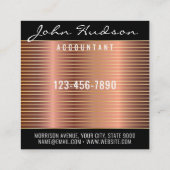 Elegant koper script modern design vierkante visitekaartje (Achterkant)