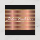 Elegant koper script modern design vierkante visitekaartje (Voorkant)
