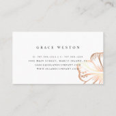 Elegant koper Tropische Hibiscus Flower Visitekaartje (Achterkant)