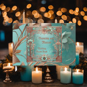 Elegant koper turquoise gastenboek