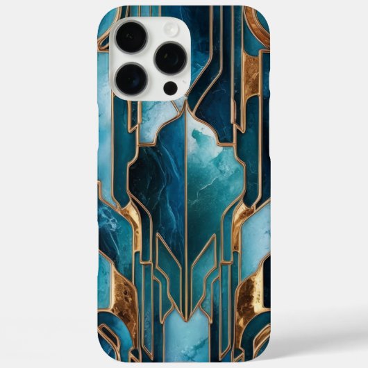 Elegant koper | Vrouwelijk Opulent Blauwgroen Goud Case-Mate iPhone Case (Achterkant)