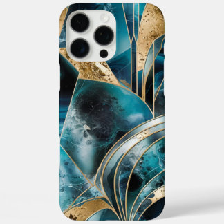Elegant koper | Vrouwelijk Opulent Blauwgroen Goud iPhone 16 Pro Max Hoesje