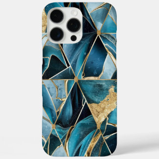 Elegant koper | Vrouwelijk Opulent Blauwgroen Goud iPhone 16 Pro Max Hoesje