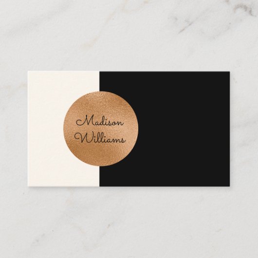 Elegant koperaccent modern minimalistisch visitekaartje (Voorkant)