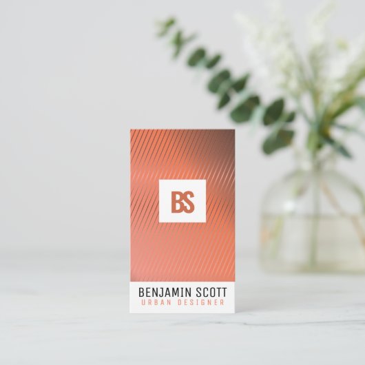 Elegant koperen achtergrond Visitekaartje ontwerp (Staand voorkant)