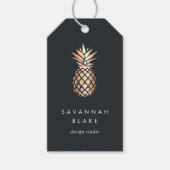 Elegant koperen ananas cadeaulabel (Voorkant)