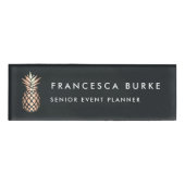 Elegant koperen ananas naambadge (Voorkant)