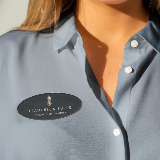 Elegant koperen ananas naambadge