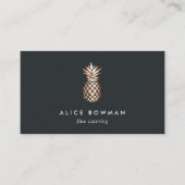 Elegant koperen ananas visitekaartje (Voorkant)