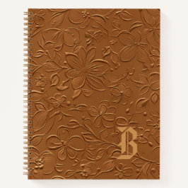 Elegant Koperen Bloem Monogram Spiral Notebook Notitieboek