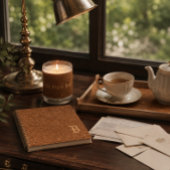 Elegant Koperen Bloem Monogram Spiral Notebook Notitieboek