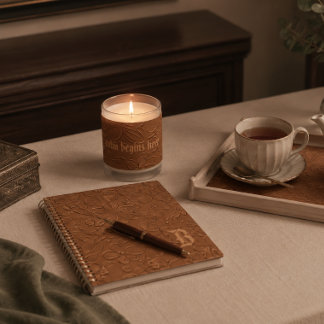 Elegant Koperen Bloem Monogram Spiral Notebook Notitieboek
