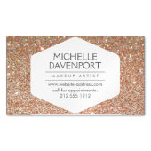 Elegant koperen glitter magnetisch Visitekaartje (Voorkant)