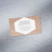 Elegant koperen glitter magnetisch Visitekaartje (Voorbeeld)