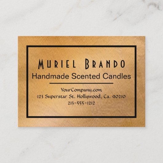 Elegant koperen kaars bedrijf v4 Visitekaartje (Voorkant)