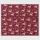 Elegant koperen kerstrendierpatroon cadeaupapier (Vlak)