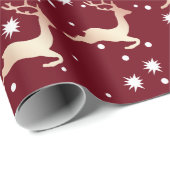 Elegant koperen kerstrendierpatroon cadeaupapier (Rol Hoek)