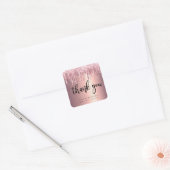 Elegant koperen roos gouden glitter druppels dank vierkante sticker (Envelop)