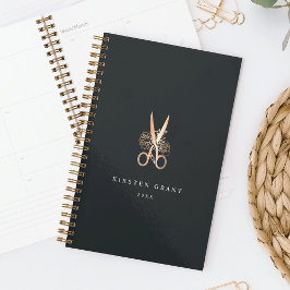 Elegant koperen schaar Salon Logo Planner