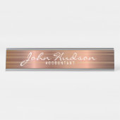 Elegant koperen script Modern Desk Name Bord Bureau Naambordje (Voorkant)