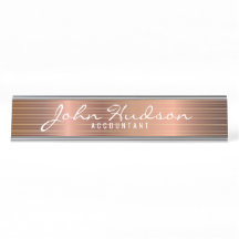 Elegant koperen script Modern Desk Name Bord