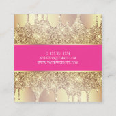 Elegant kopergoud glitter druppelt nagels vierkante visitekaartje (Achterkant)
