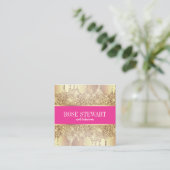 Elegant kopergoud glitter druppelt nagels vierkante visitekaartje (Staand voorkant)