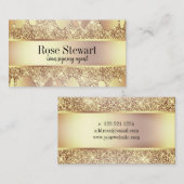 Elegant kopergoud glitter druppelt notaris visitekaartje (Voorkant / Achterkant)