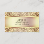 Elegant kopergoud glitter druppelt notaris visitekaartje (Achterkant)