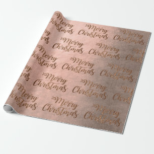 Elegant kopergoud roos Merry Chtistmas patroon Cadeaupapier