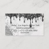 Elegant koperroze glitter druppelt nagels busin visitekaartje (Achterkant)