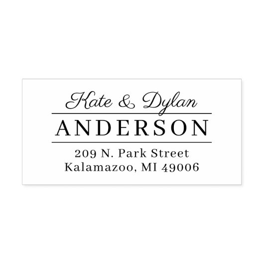 Elegant Koppel Elegant Monogram Terugadres Rubberstempel (Afrduk)