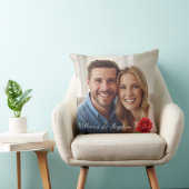 Elegant Koppel Foto Aangepaste Namen Roos Cadeaus Kussen (Stoel)