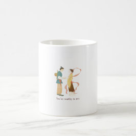 Elegant Koppel Illustratie Je Bent Waardig Koffiemok