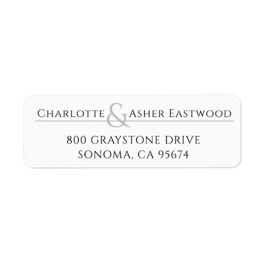 Elegant Koppel Monogram Ampersand Retouradres Etiket (Voorkant)
