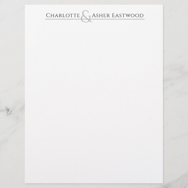 Elegant Koppel Monogram Met Ampersand Letterhead Briefhoofd (Voorkant)